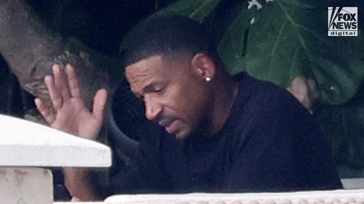 Stevie J is seen outside of rapper Diddy’s home in Miami, Florida