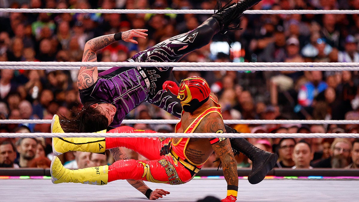 Rey Mysterio on the offensive