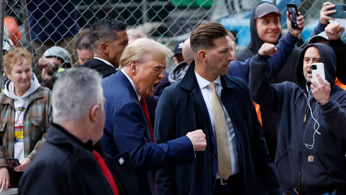 Former President Donald Trump pumps his first successful NYC