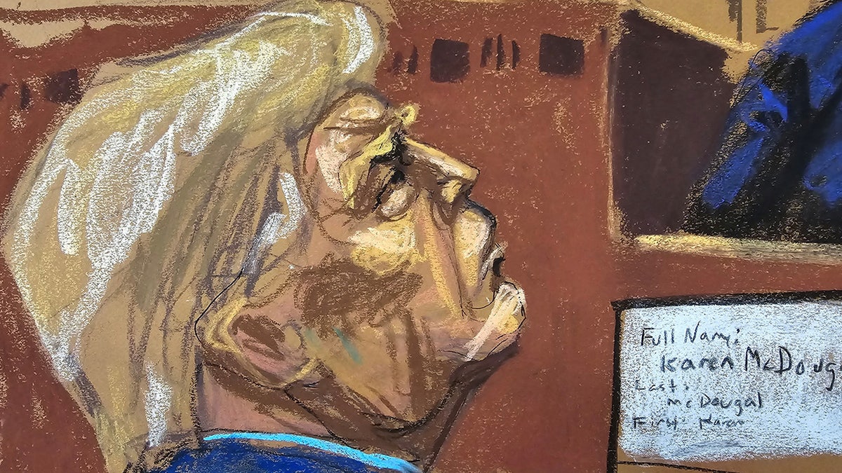 Courtroom sketch of Donald Trump