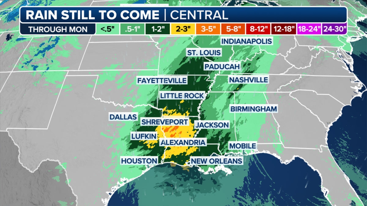 Rain expected across southeastern U.S.