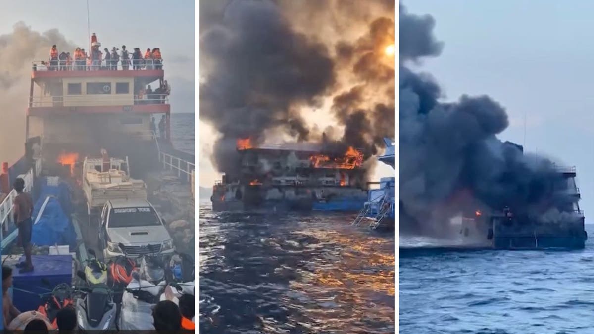 Ferry in Thailand catches fire