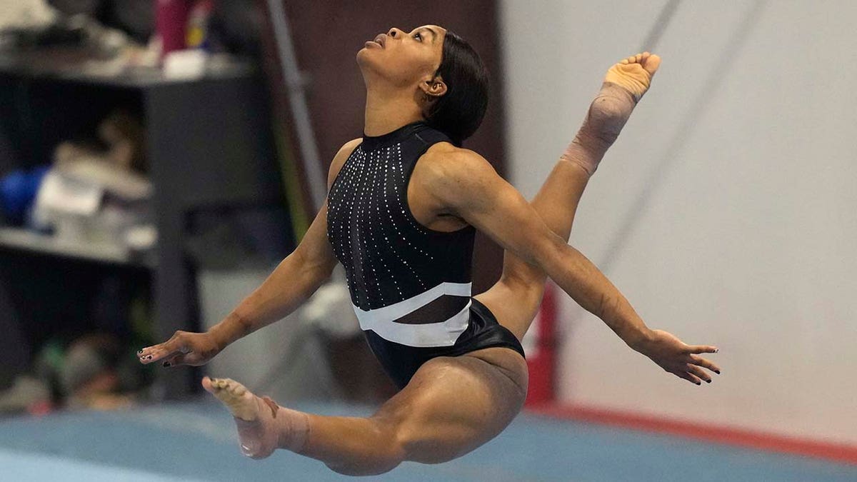 Gabby Douglas does her floor routine