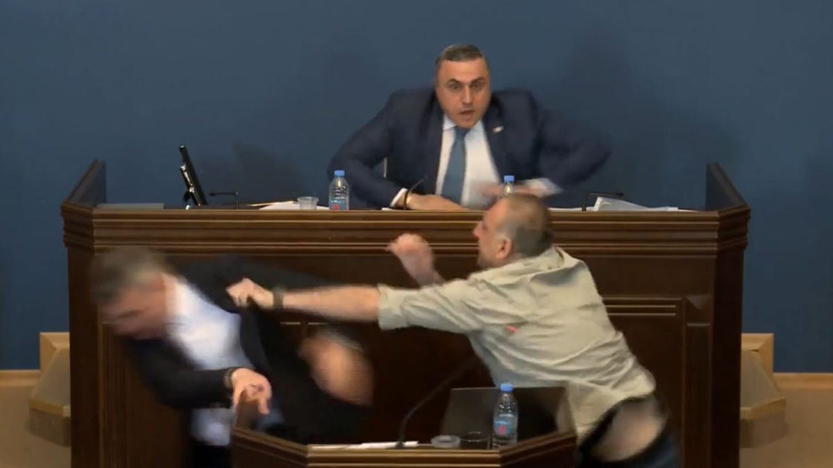 Chaos successful Georgia parliament