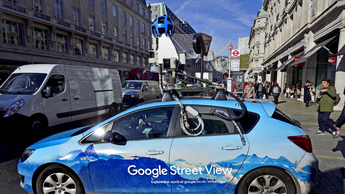 Google Street View car taking photos for Google Maps