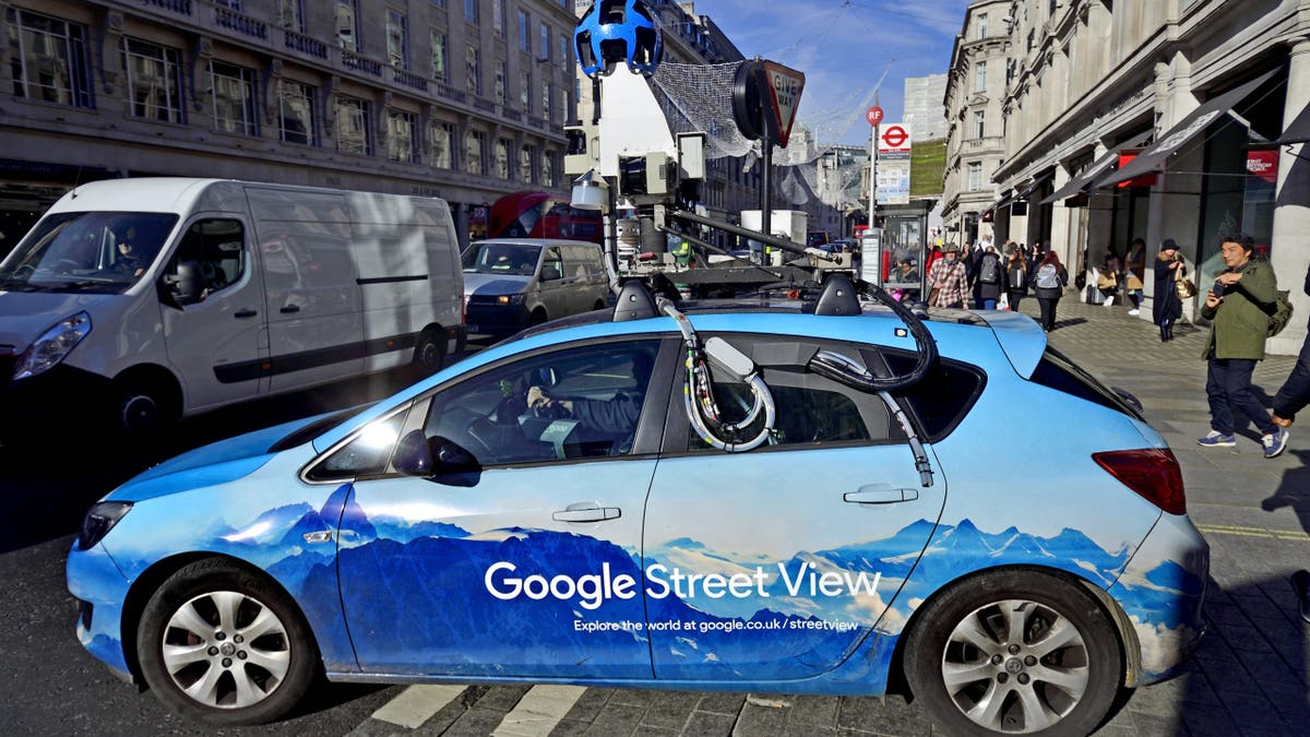 Google Street View car taking photos for Google Maps