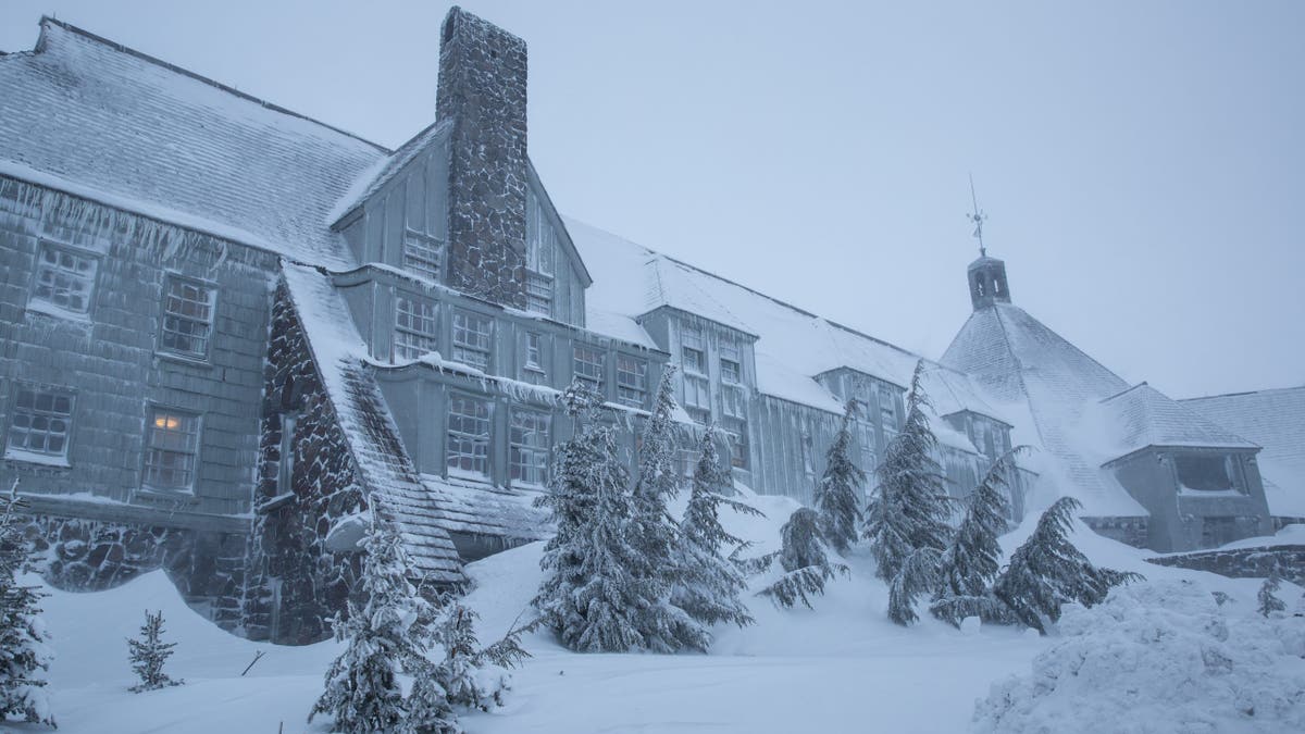 Timberline Lodge snowy day