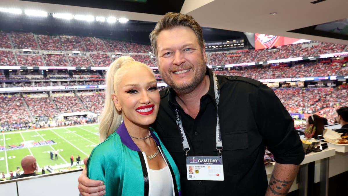 Gwen Stefani e Blake Shelton no Super Bowl de 2024