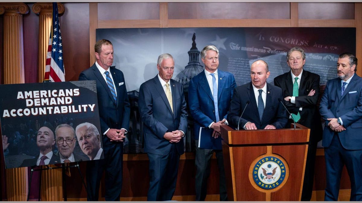 Sen. Mike Lee and others at GOP press conference