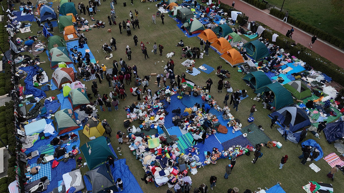 Columbia encampment aerial view