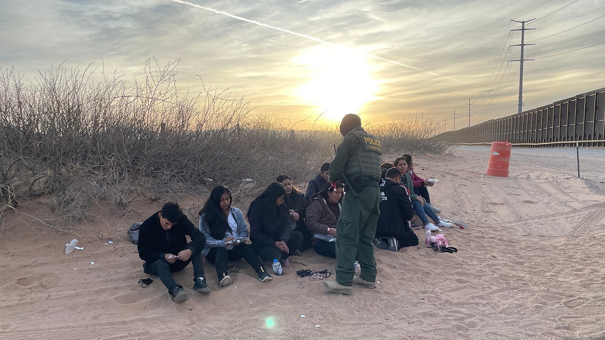 Immigrants stopped on the border by the agent