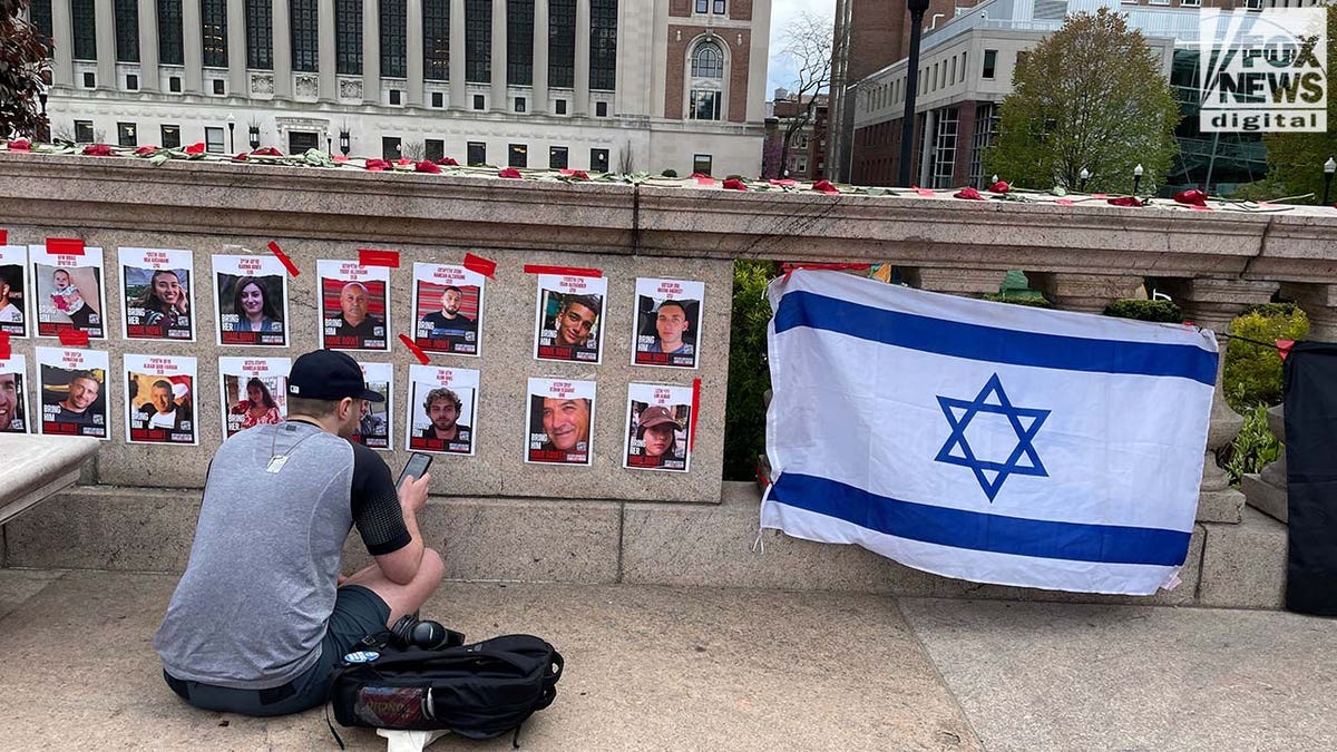 Photos of Israeli hostages extracurricular of Columbia University