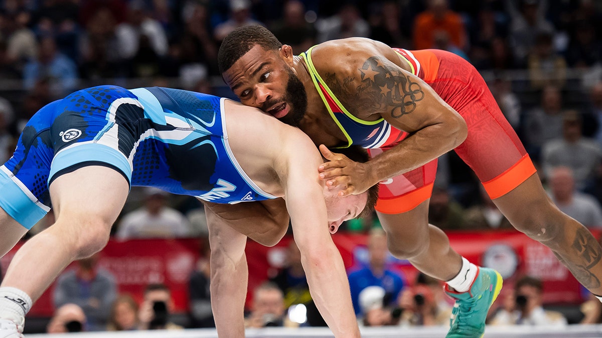 Jordan Burroughs wrestles