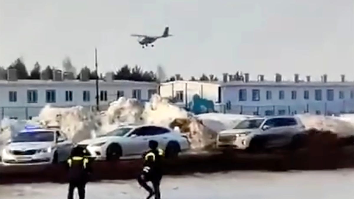 Ukrainian drone attacking Russian factory