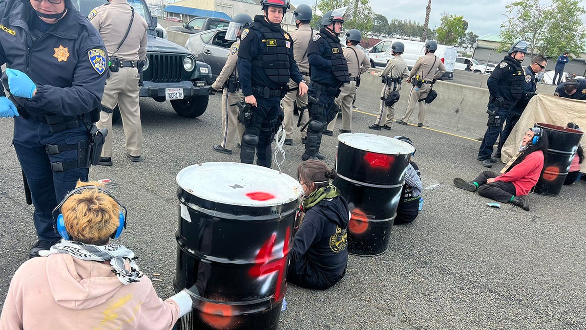 Oakland anti-Israel protest on I-880