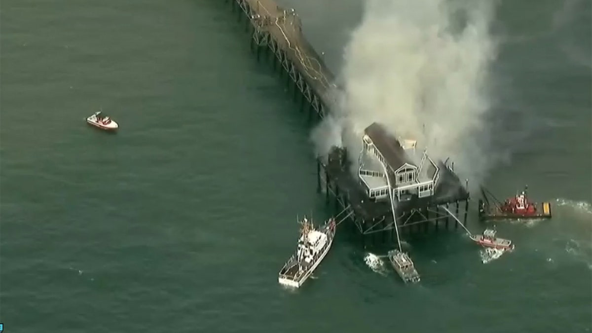 Aerial view of the fire