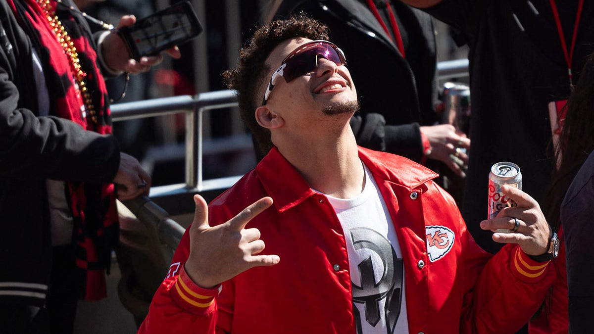 Patrick Mahomes at the Super Bowl parade