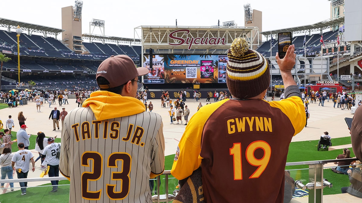 Fans look on at Petco Park
