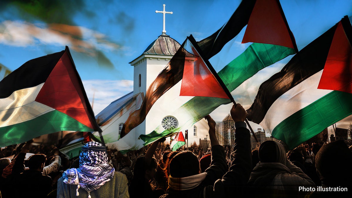 Pro-palestinian protest church easter