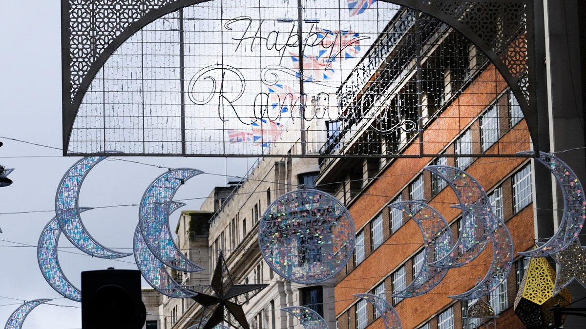 Lights and decorations on Oxford Street to celebrate the month of Ramadan, March 2024. ?