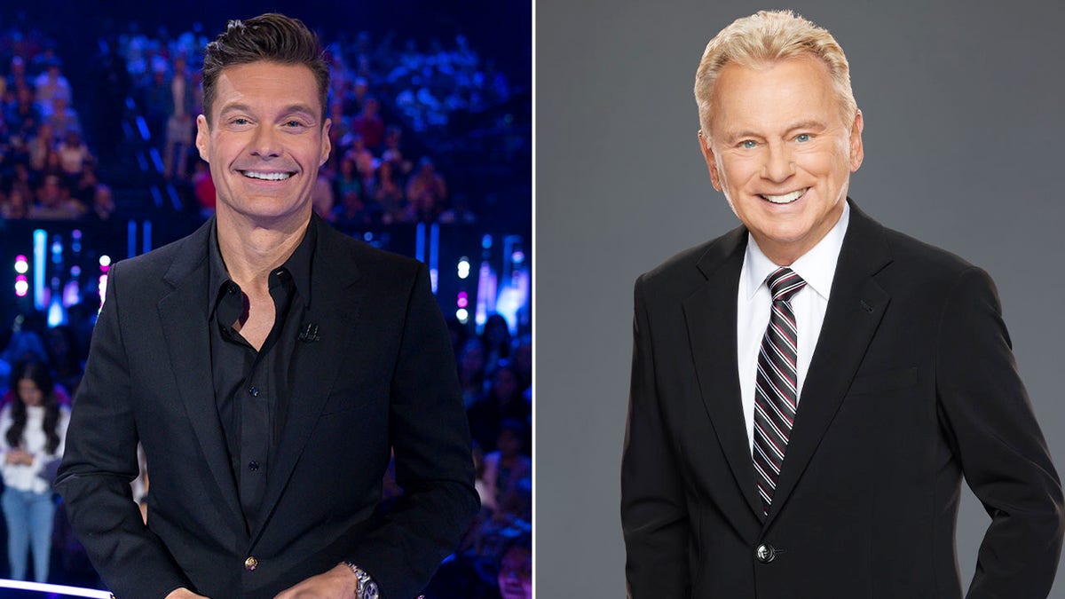 Side by broadside photos of Ryan Seacrest and Pat Sajak