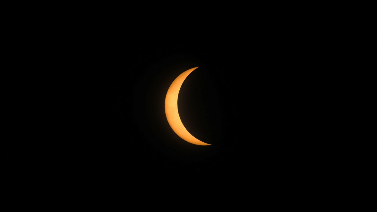 A partial solar eclipse is seen from Mazatlan, Mexico