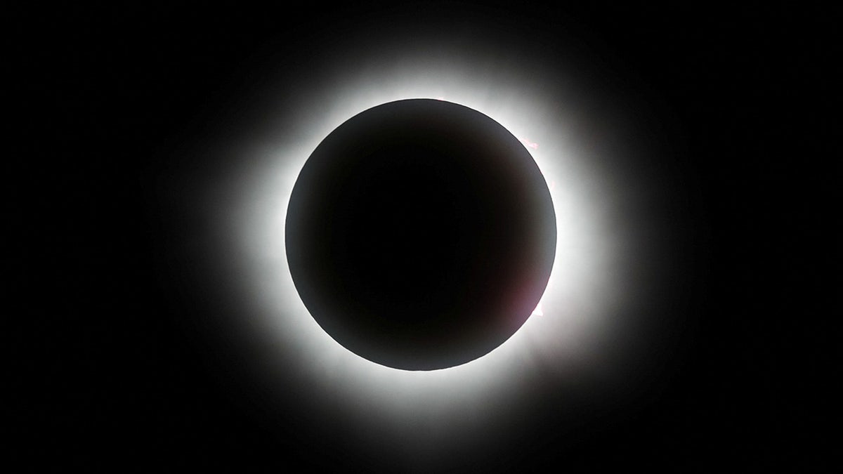 A total solar eclipse is seen from Mazatlan, Mexico