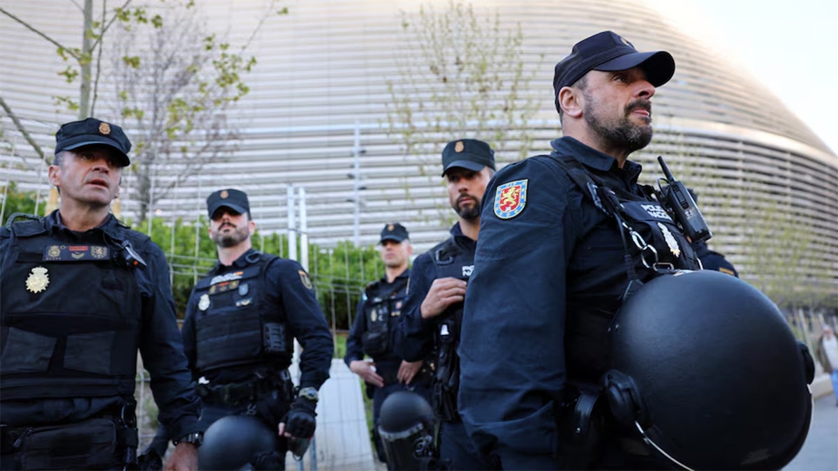 Spain police at Madrid stadium