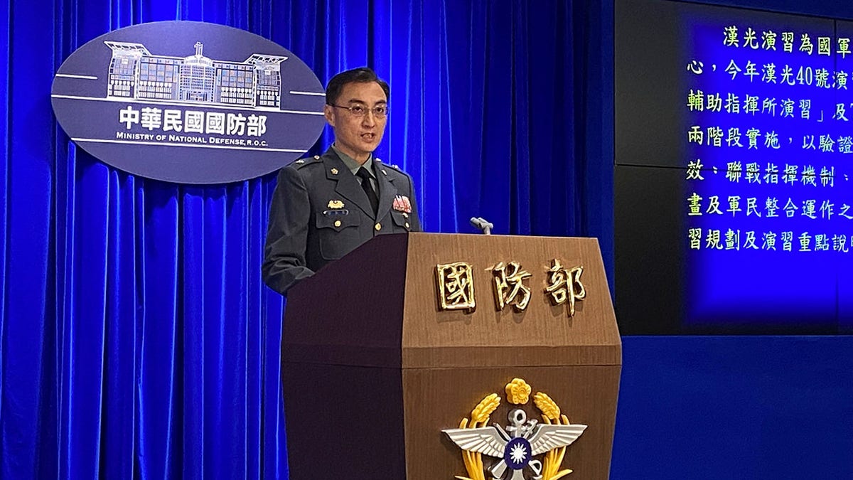 Taiwan war games to simulate China turning a military drill into an attack: report Taiwan defense ministry press briefing