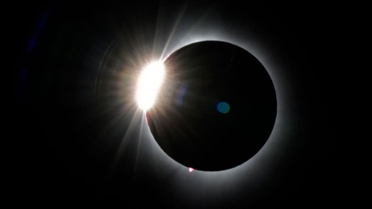 Solar eclipse seen from Saddleback Mountain near Rangeley, Maine