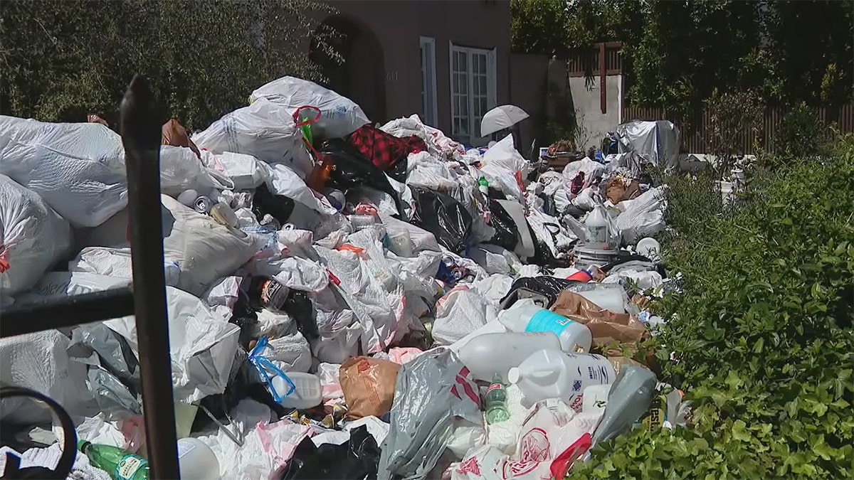 Trash outside CA home