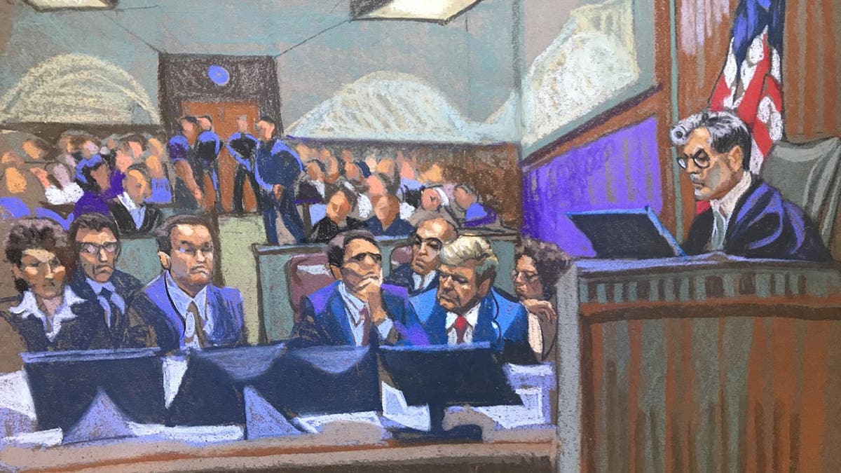 Court sketch of Donald Trump successful Manhattan Criminal court