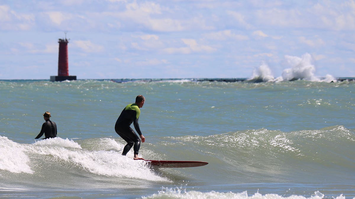 Man surfing a wave