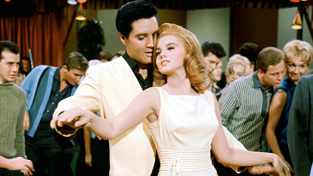 Ann-Margaret and Elvis Presley dancing in a scene for "Viva Las Vegas."