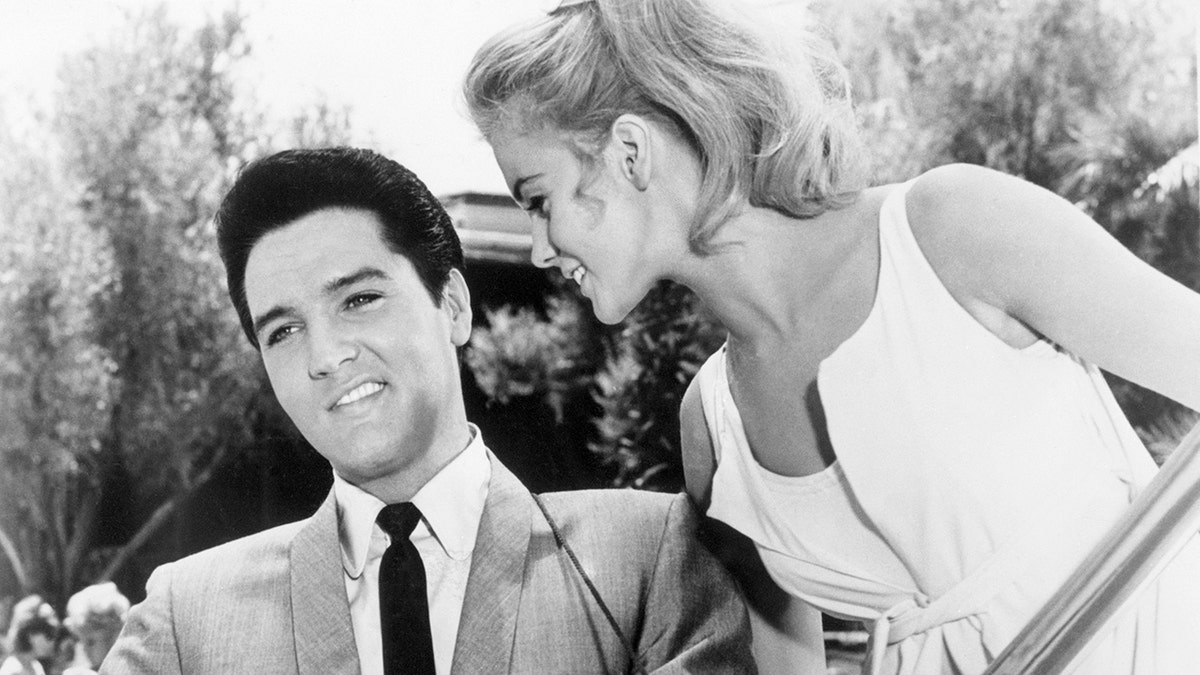 Elvis Presley and Ann-Margaret filming a scene for "Viva Las Vegas"