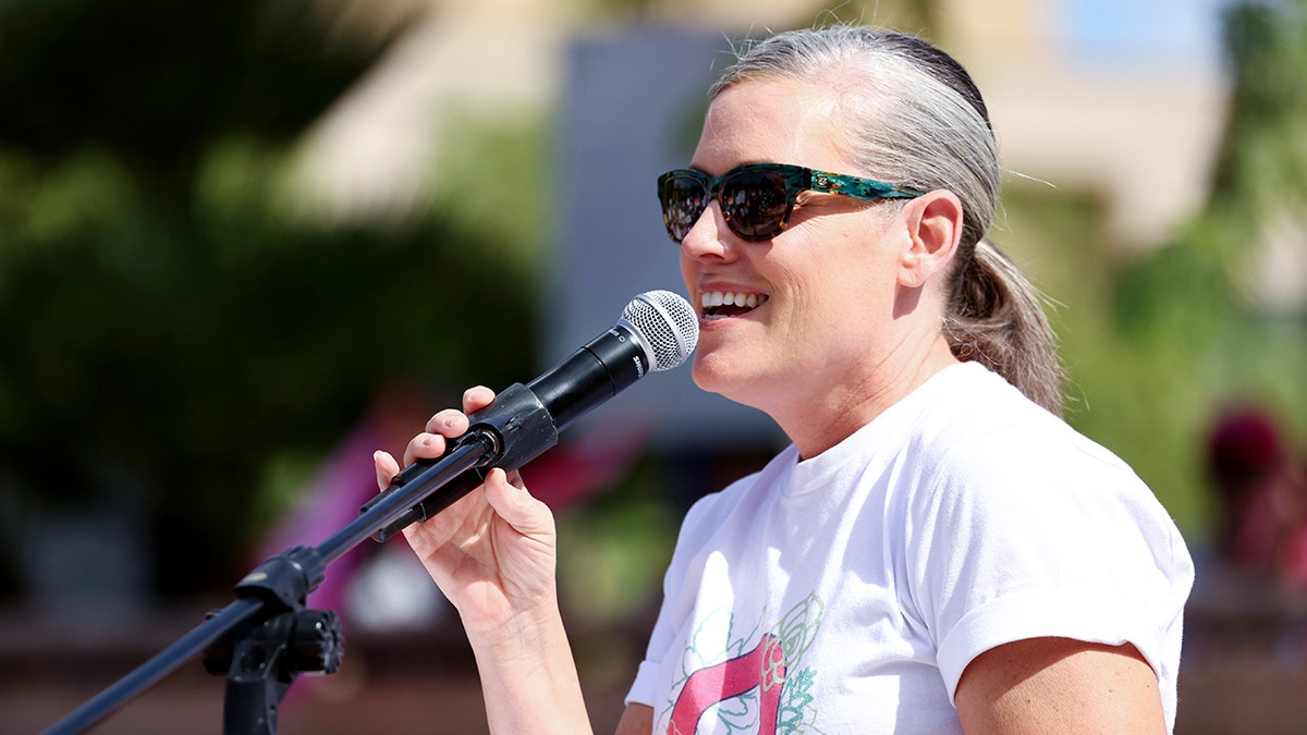 Arizona Gov. Katie Hobbs speaks at abortion rights rally