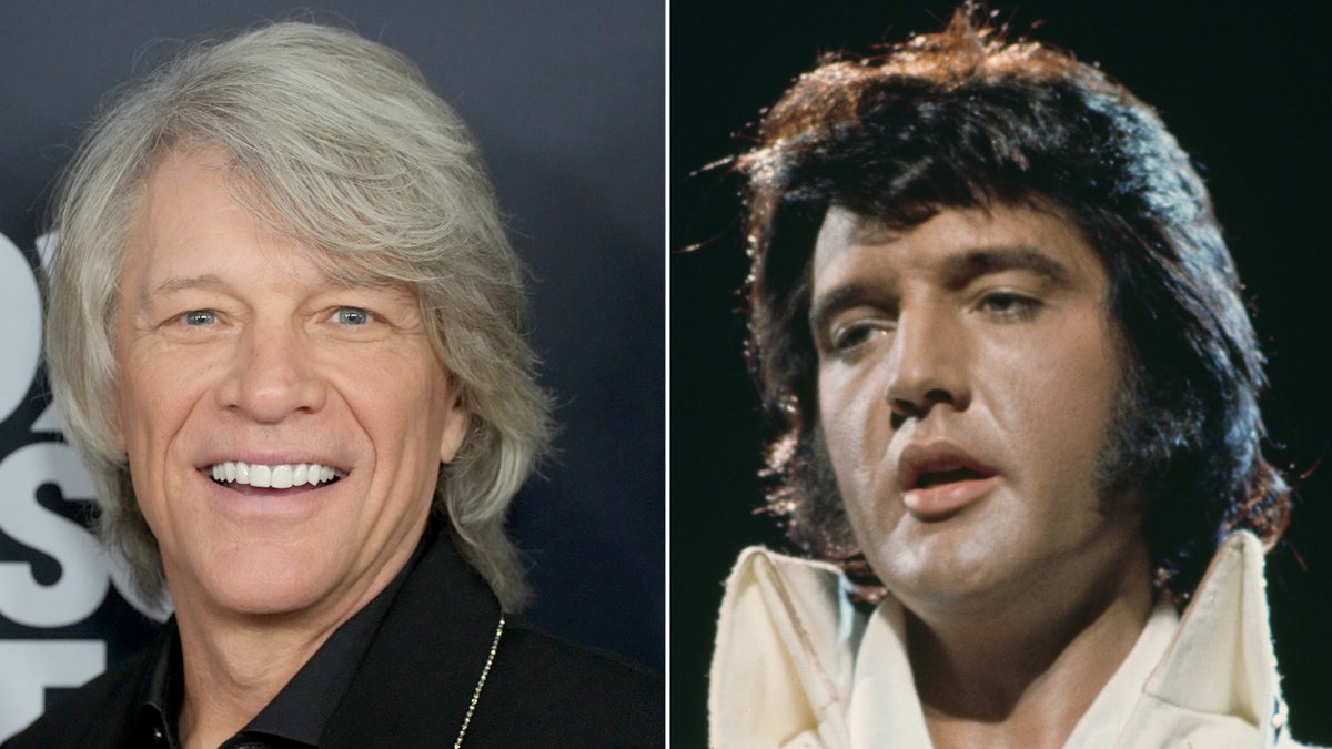 Bon Jovi smiles next to Elvis in the 70s