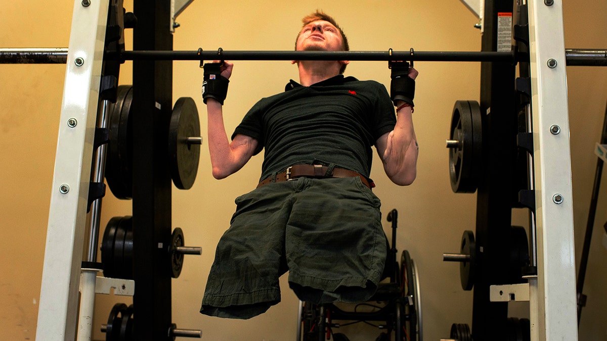 Brendan Marrocco doing chin-ups