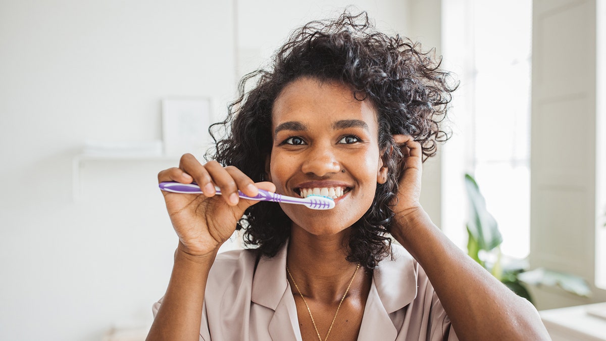 brushing teeth