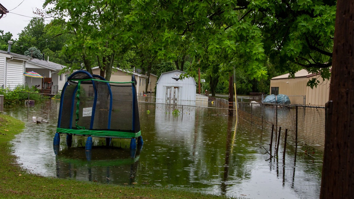 backyard flooded by creek