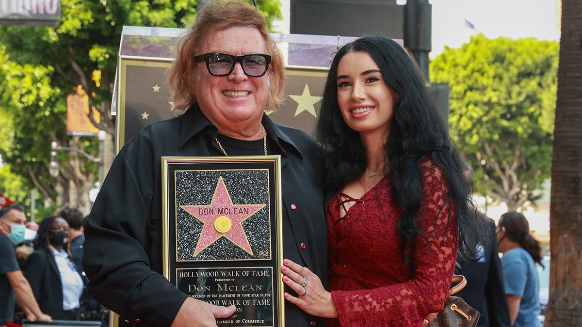 Don McLean and Paris Dylan at the Hollywood Walk of Fame