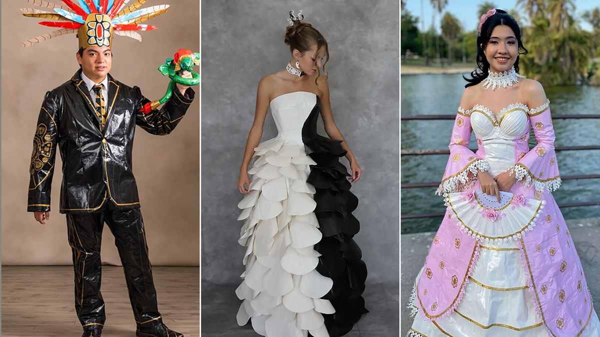 Students in Duck tape prom outfits