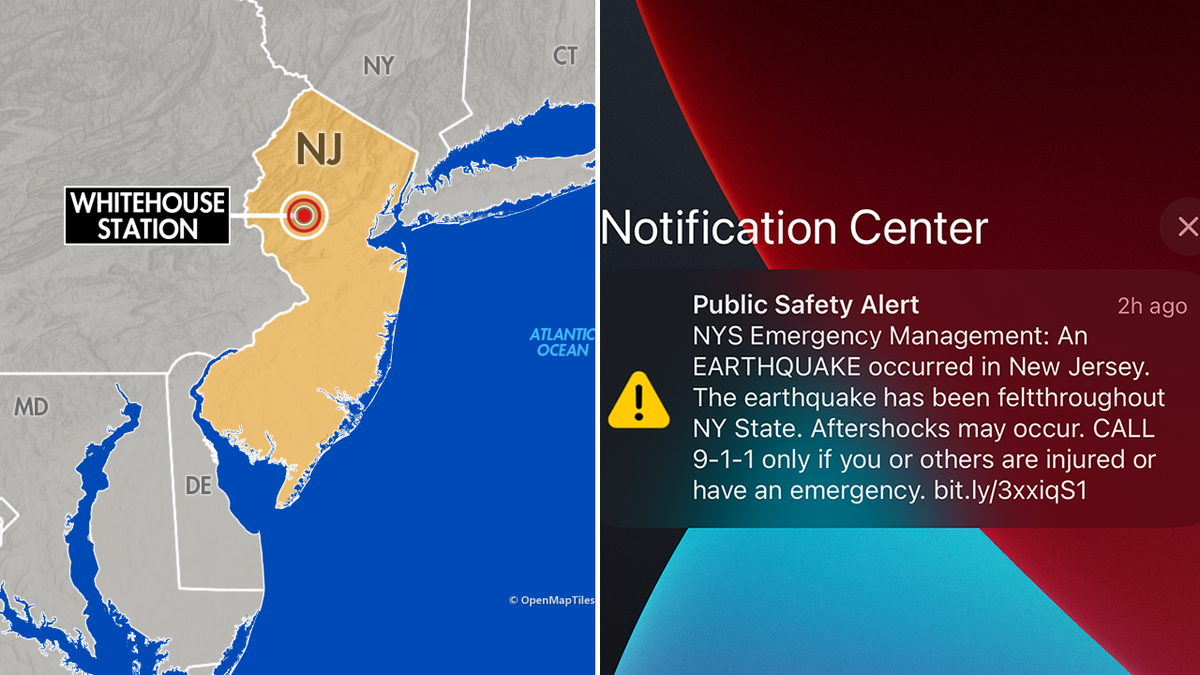 New Jersey earthquake and alert