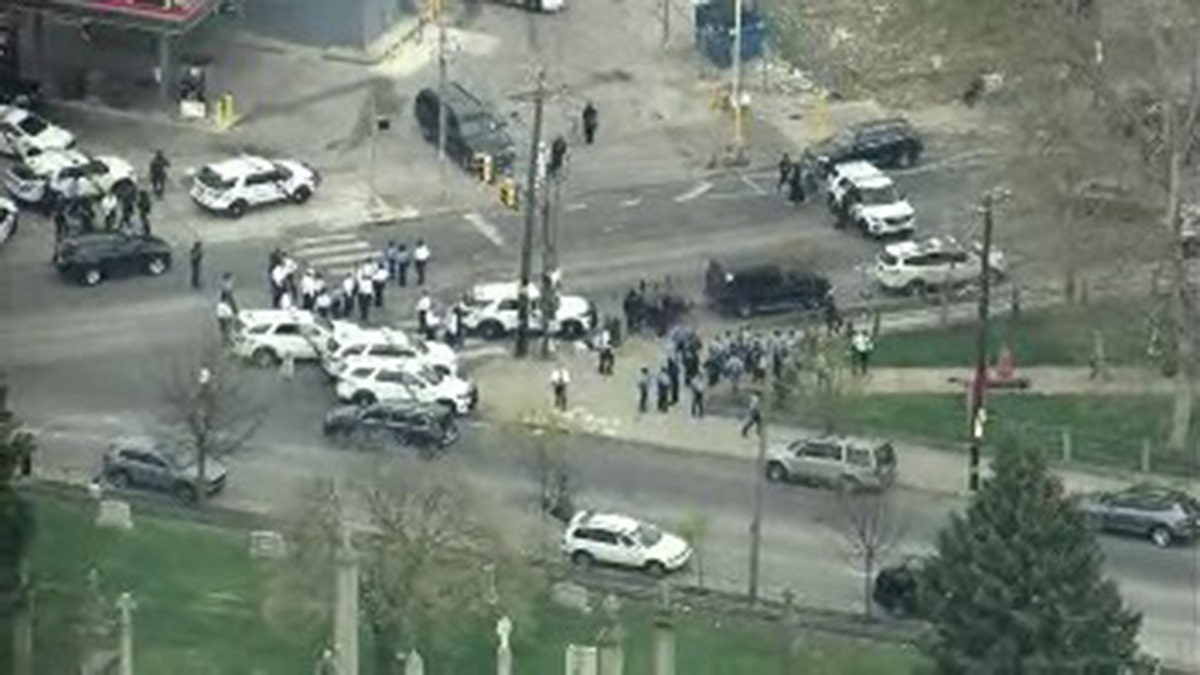 Image from the sky of Philadelphia shooting