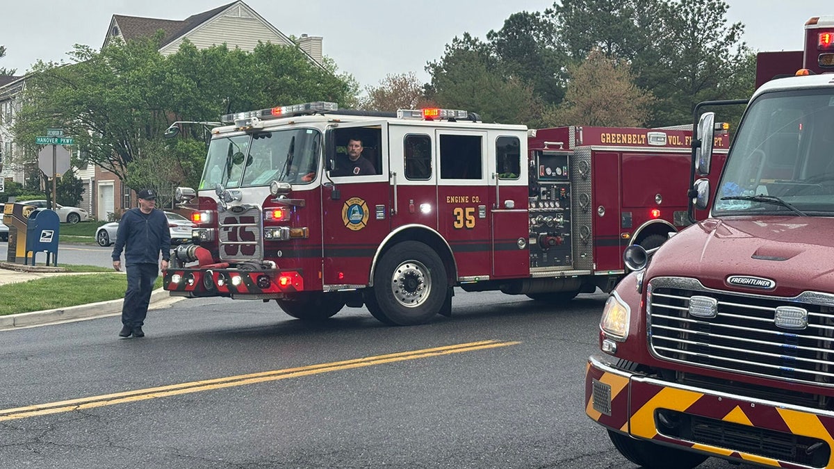 Firetruck at the scene