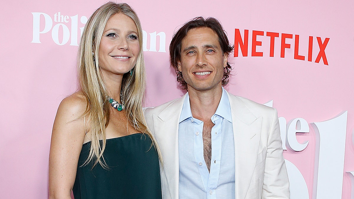 Gwyneth Paltrow and Brad Falchuk at the premiere of "The Politician."