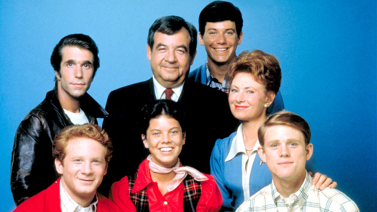 The cast of "Happy Days" in a promo shoot for the show
