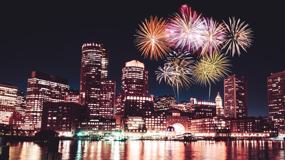Watch fireworks while looking over the Boston skyline. 