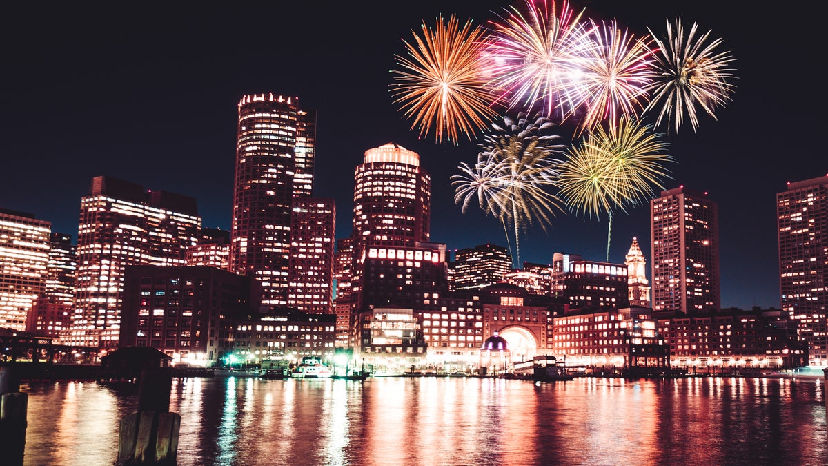 Watch fireworks while looking over the Boston skyline.