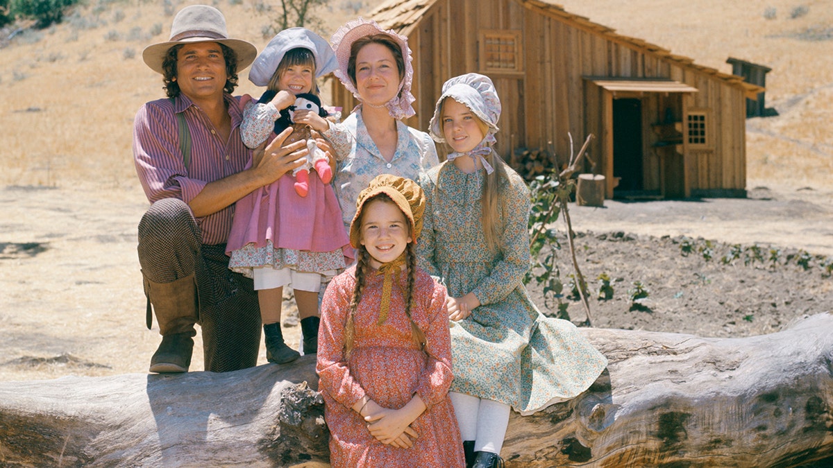 The cast of "Little House on the Prairie" in a promotional photo for the show.